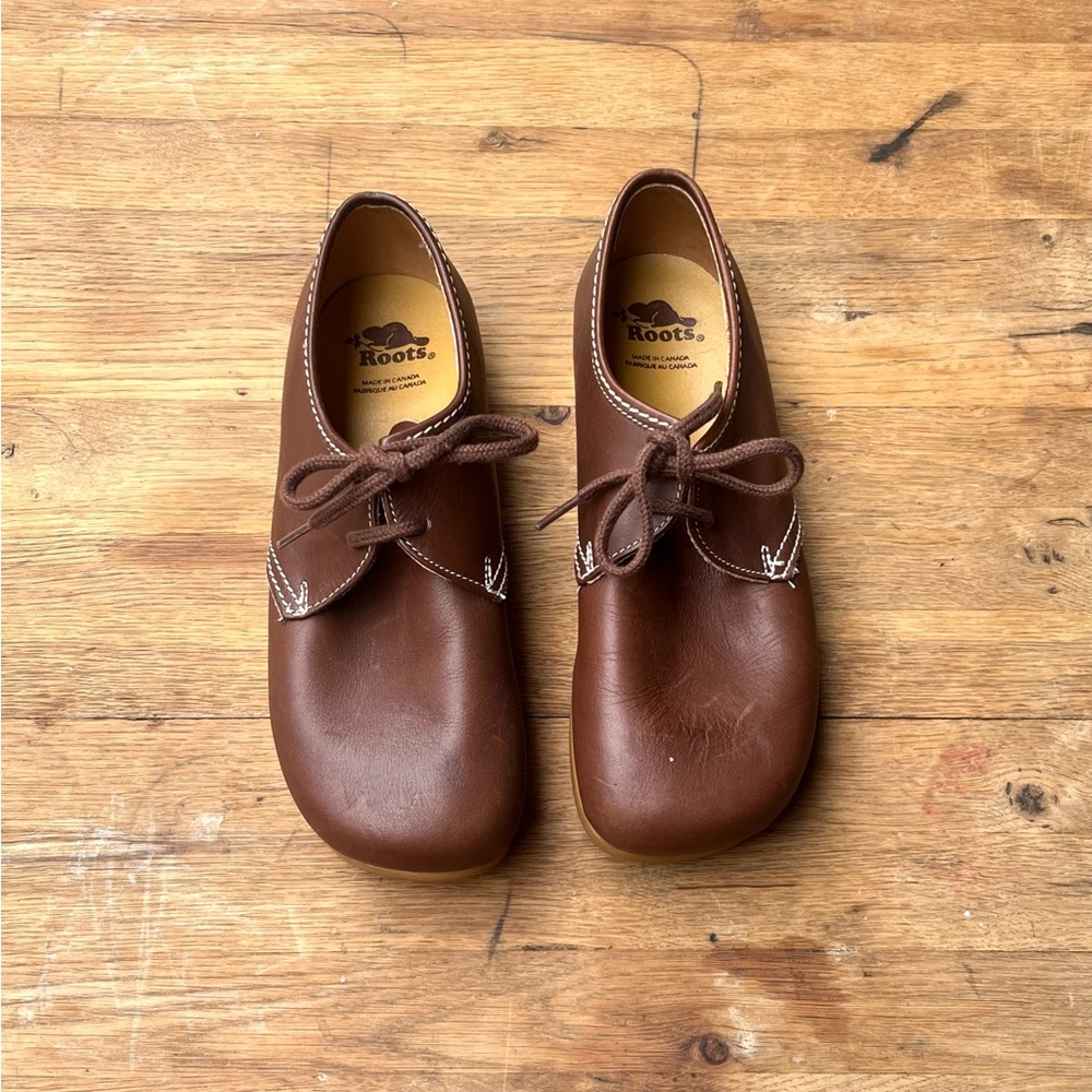 Roots Chestnut Leather Lace-Up Shoes